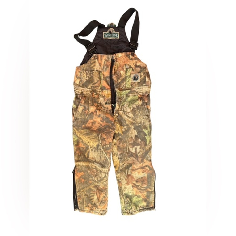 Gunflint Berne Bibs Real Tree Hardwood Hunting Overalls boys size Small *flawed*